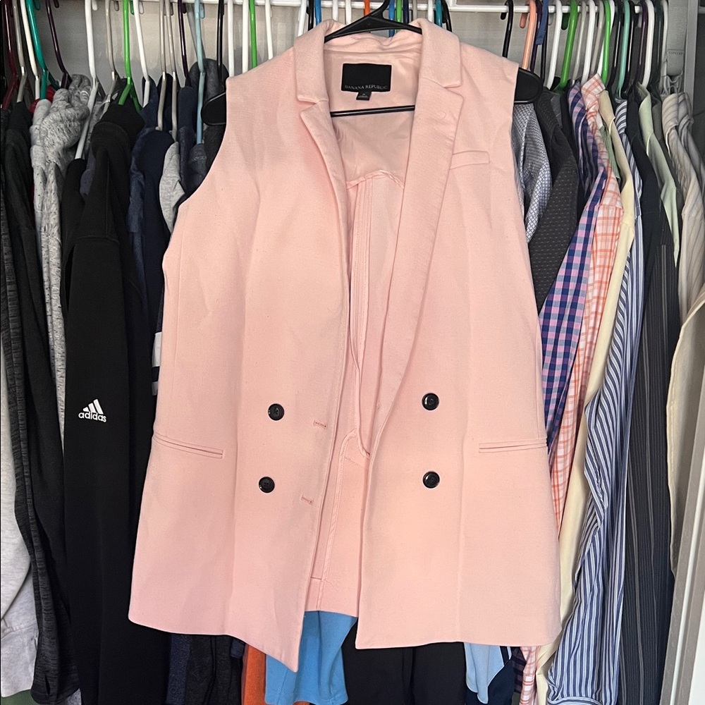 Banana Republic Light Pink Double-Breasted Vest